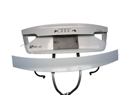 2013-2015 Audi RS5 8T Trunk Lid Shell Panel w/ Bracket & Spoiler Grey M1/Y7F