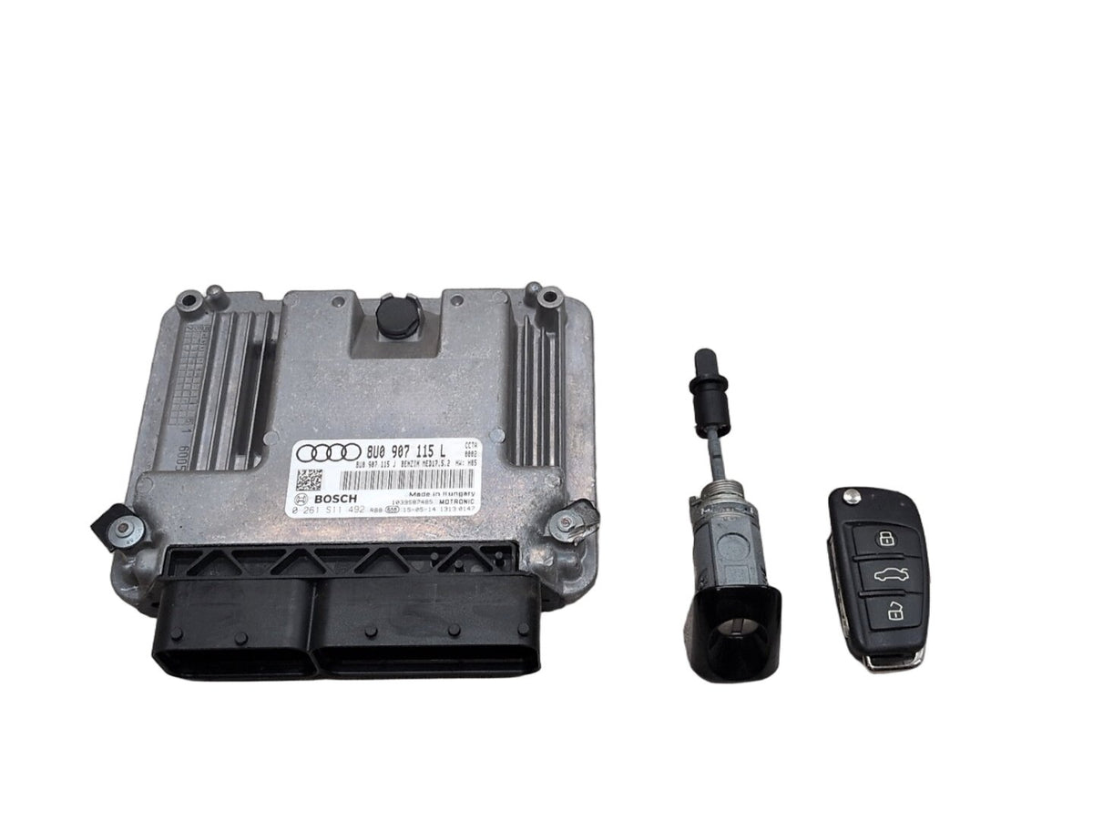 2016 Audi Q3 8U - DME Computer module w/ Key Fob And Mechanism PN: 8U0907115L