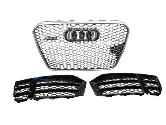 2011-2017 Audi RS5 8T Front Left Right Center Bumper Cover Grilles SET 8T0853651J OEM