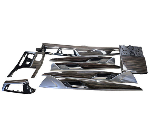 17-23 BMW 530i G30 540 Front Rear Left Right Dash Interior Trims SET Fineline Ridge WOOD
