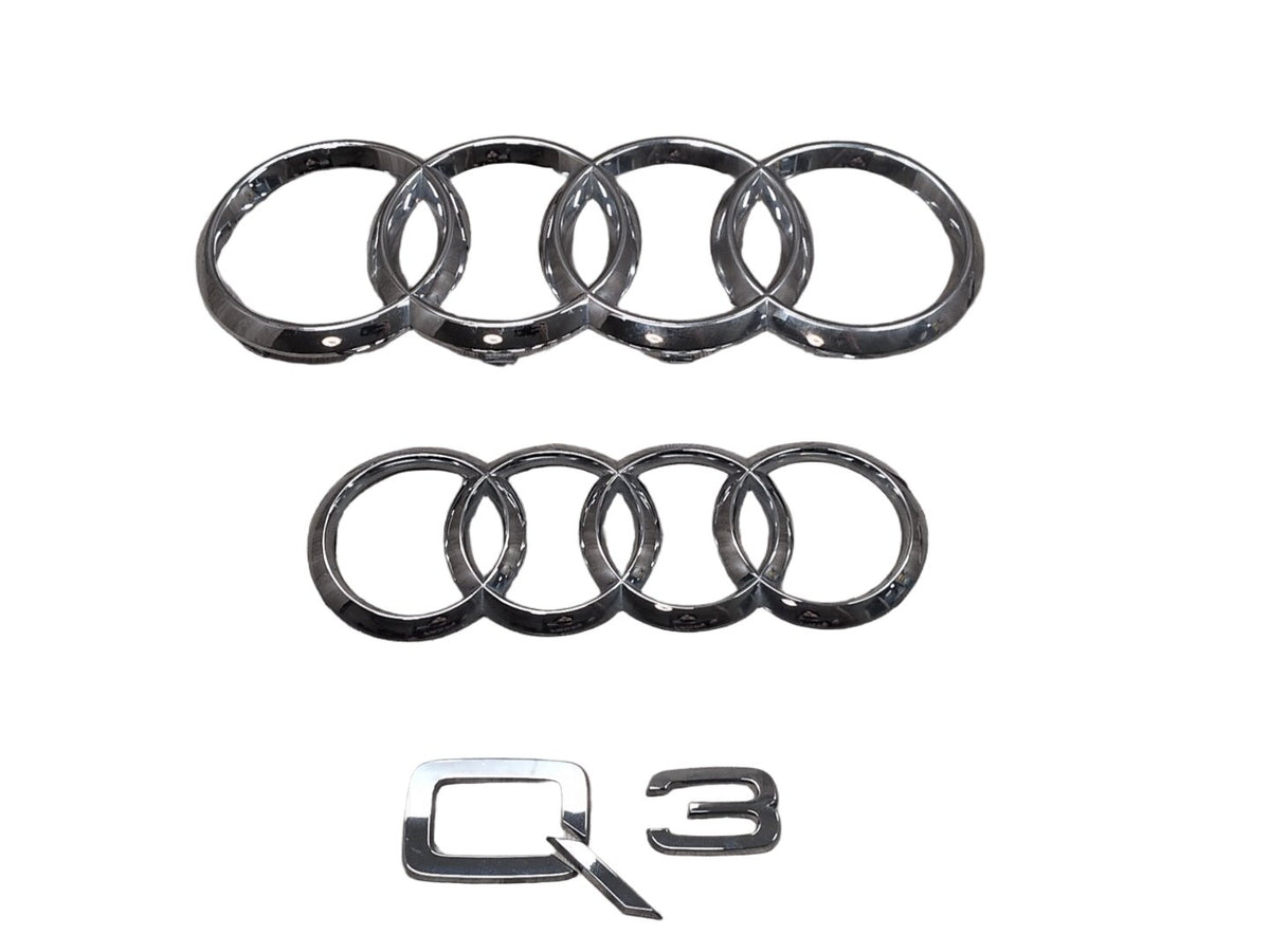 2015-2018 Audi Q3 8U Front Rear Emblem Badge Symbol Logo SET 4KE853605