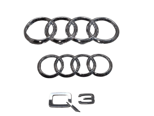2015-2018 Audi Q3 8U Front Rear Emblem Badge Symbol Logo SET 4KE853605