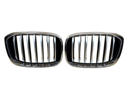 2018-2024 BMW X3 G01 Front Left Right Upper Bumper Cover Kidney Grilles SET 7464922