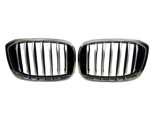 2018-2024 BMW X3 G01 Front Left Right Upper Bumper Cover Kidney Grilles SET 7464922