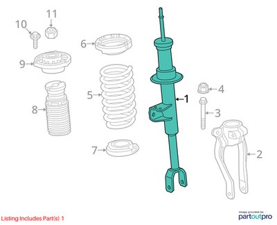 OEM BMW G30 530 540 FRONT Right Side Suspension Strut Shock Absorber Spring