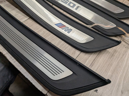 2017-2023 BMW M550i G30 Front Rear Left Right Scuff Plate Door Sill SET 8064905 OEM