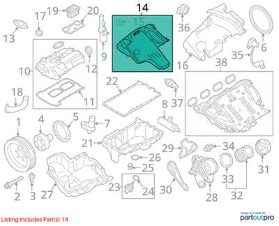 OEM BMW F22 F25 F30 F32 F36 Engine N20 N26 Cover Head Cylinder Coil Covering