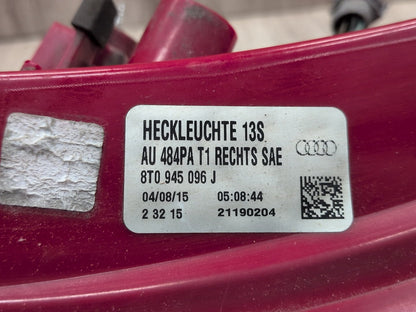 2016 Audi S5 8T Rear Right Passenger Outer Tail Light 8T0945096J OEM