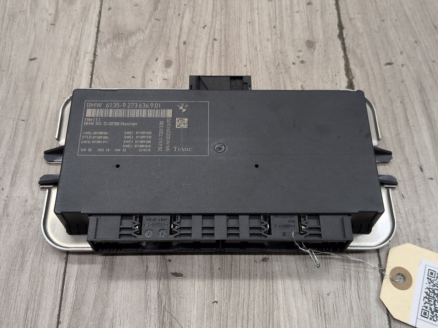 2012 BMW X3 F25 FRM Headlight Footwell Module 9273636