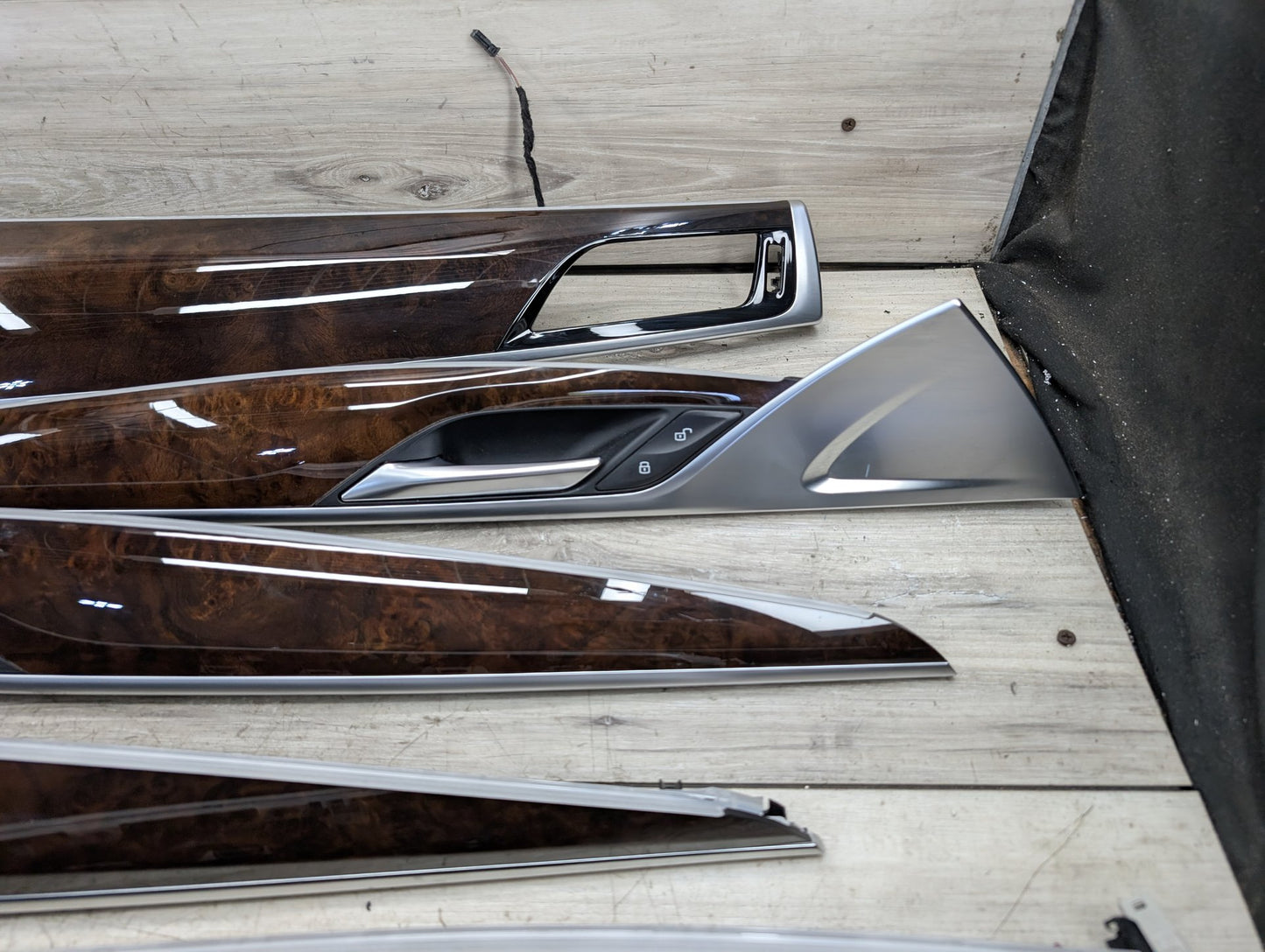 17-23 BMW 530i 540 M550 G30 Front Rear Left Right Interior Trim SET Dark Walnut Wood