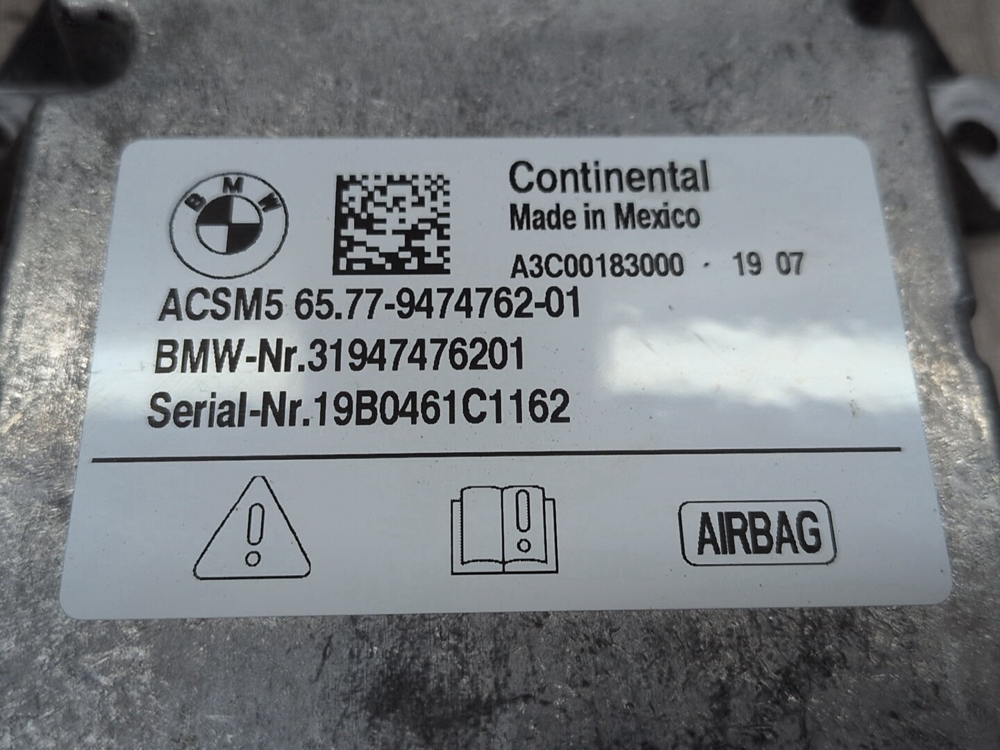 OEM BMW G01 G02 G12 G30 X3 X4 SRS Main Safety Restraint Airbag Control Module