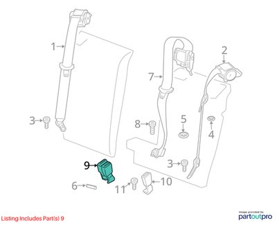 OEM BMW G01 G02 F97 F98 X3 REAR Right Passenger Side SeatBelt Seat Belt Buckle