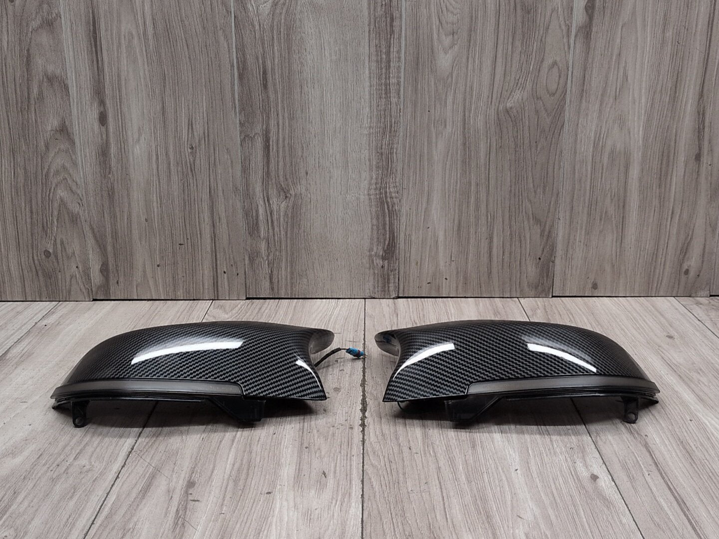 2011-2016 BMW 535i F10 Front Left Right Side Mirror Cap Covers Carbon Style SET