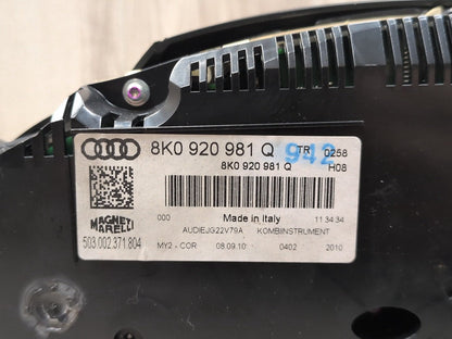 2010-2016 Audi S4 B8 Instrument Speedometer Guage Cluster 8K0920981Q OEM