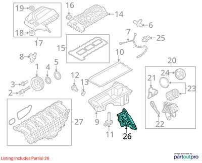 10-17 OEM BMW F01 F07 F10 F12 F25 X3 X4 N55 Engine Oil Filter Housing COOLER
