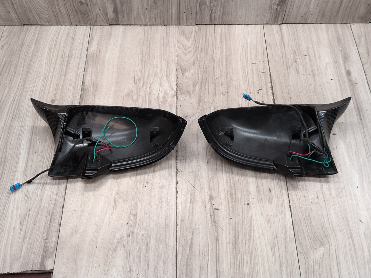 2011-2016 BMW 535i F10 Front Left Right Side Mirror Cap Covers Carbon Style SET
