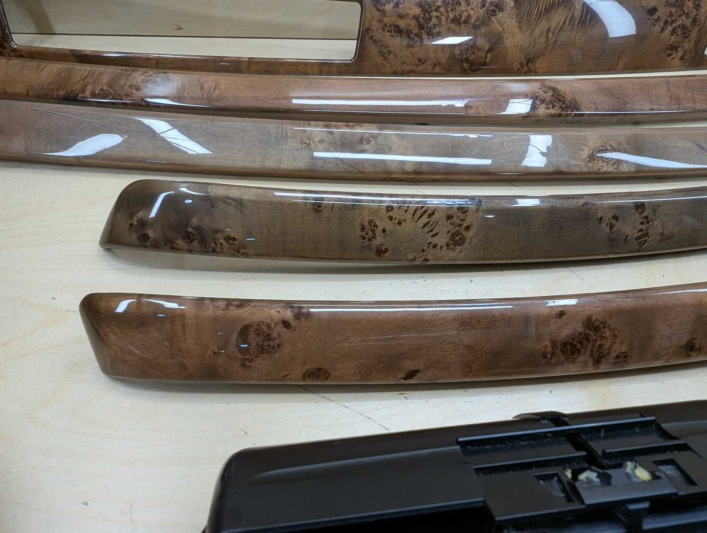 07-13 OEM BMW E99 335 Wood Burr Walnut Interior Trim Dash Panels Console SET