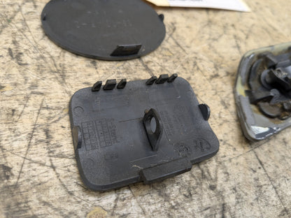 07-13 OEM BMW 328i E92 Front Rear Headlight Washer Tow Hook Insert Covers SET