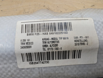 11-17 OEM BMW F25 X3 28 35 Left Driver Top Roof Head Air Bag Airbag Curtain