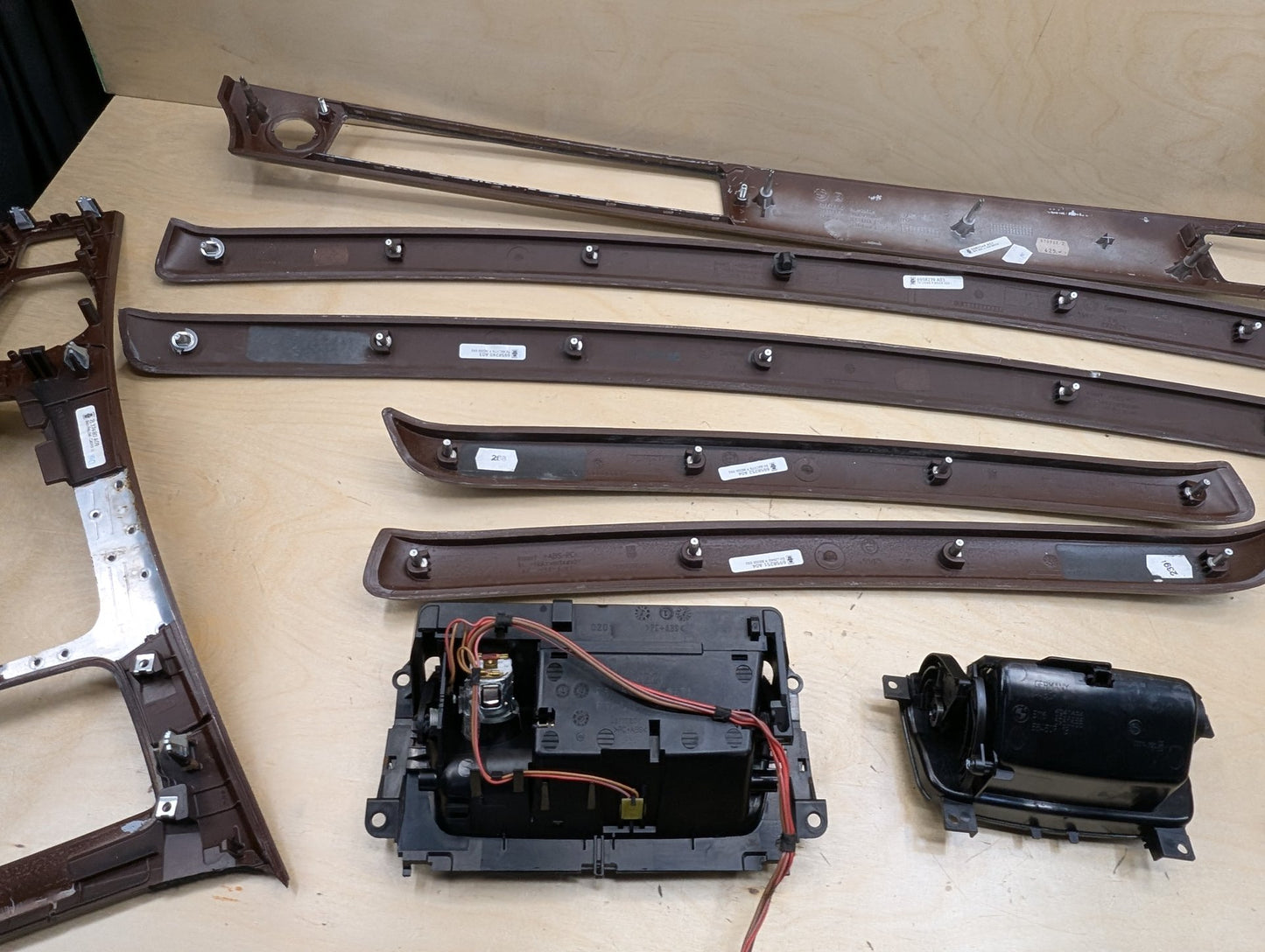 07-13 OEM BMW E99 335 Wood Burr Walnut Interior Trim Dash Panels Console SET