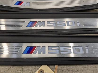 OEM BMW G30 M550 Front Rear Left Right Lighter Door Sill Plate Molding M Trim