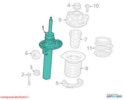 19-25 OEM BMW G20 330iX AWD Front Left Driver Side Spring Strut Shock Absorber