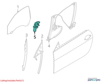 2004-2010 BMW M6 E64 Front Right Window Regulator w/ Motor 6981144 OEM
