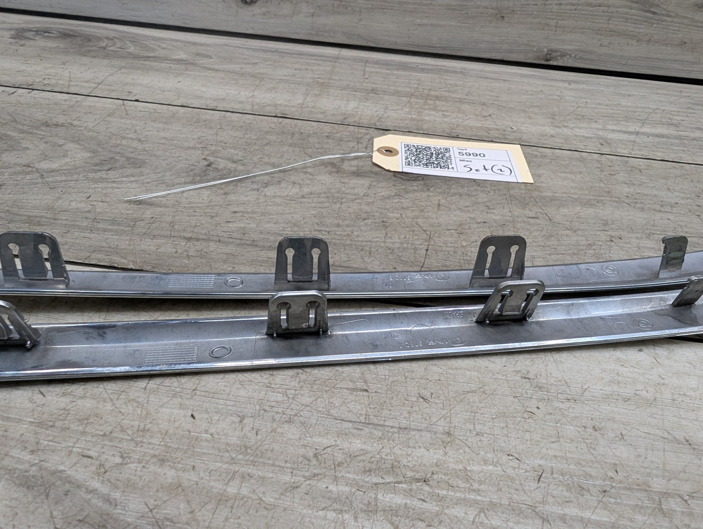 16-19 OEM BMW G12 740 750 Front Bumper Cover Lower Chrome Molding Trim SET