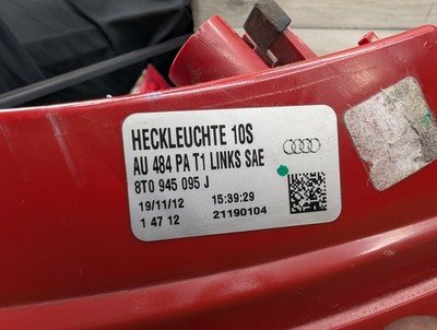 2008-2017 Audi S5 8T Rear Left Driver Outer Tail Light 8T0945095J OEM