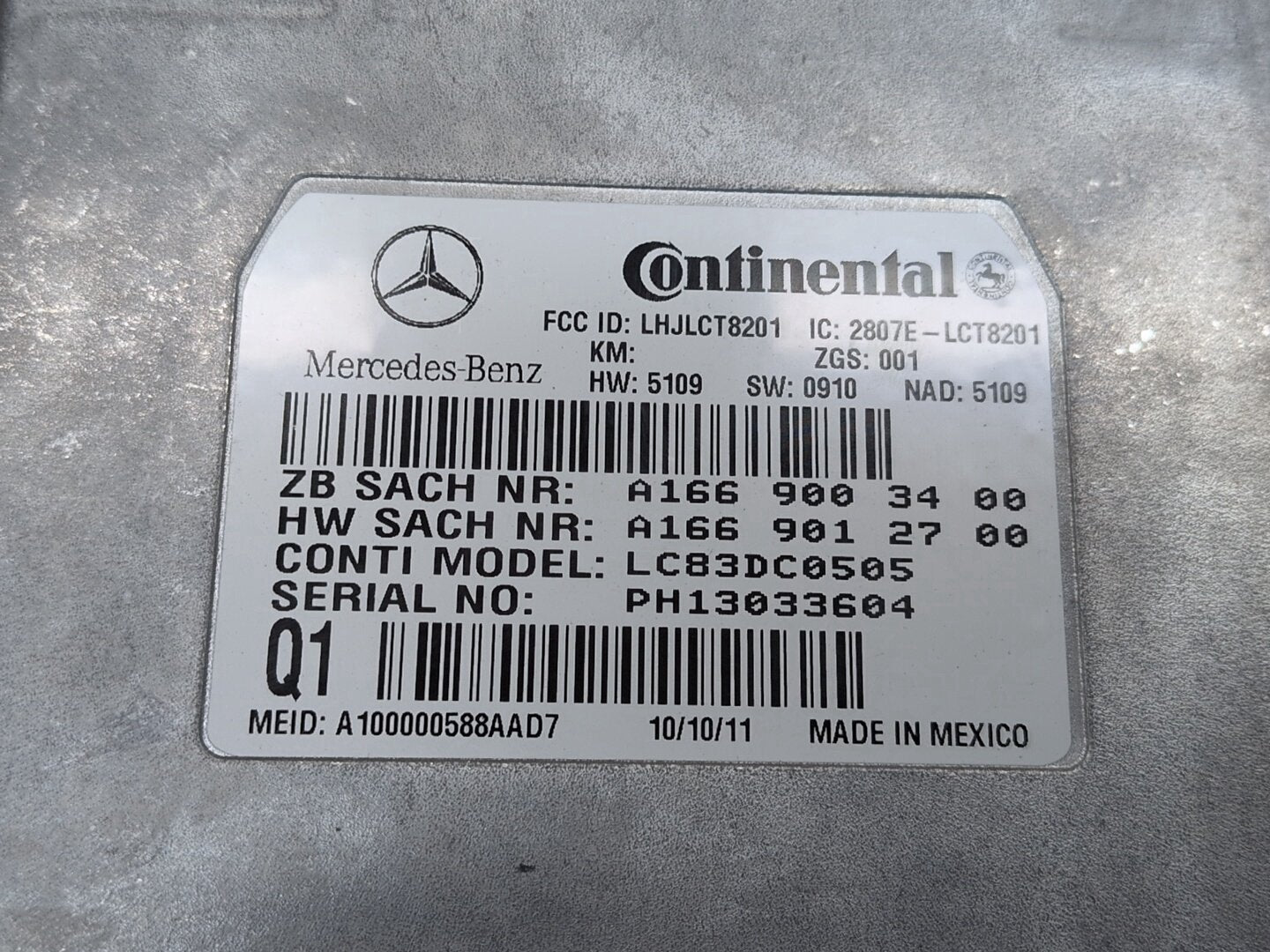 2009-2012 Mercedes-Benz E550 W212 Bluetooth Module A1669003400 OEM
