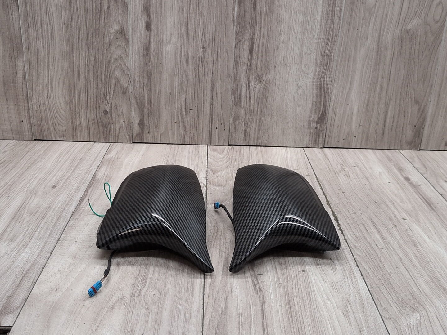 2011-2016 BMW 535i F10 Front Left Right Side Mirror Cap Covers Carbon Style SET