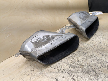 2012-2018 Audi A6 C7 Rear Left Right Exhaust Muffler Tips SET 4G0253825P OEM