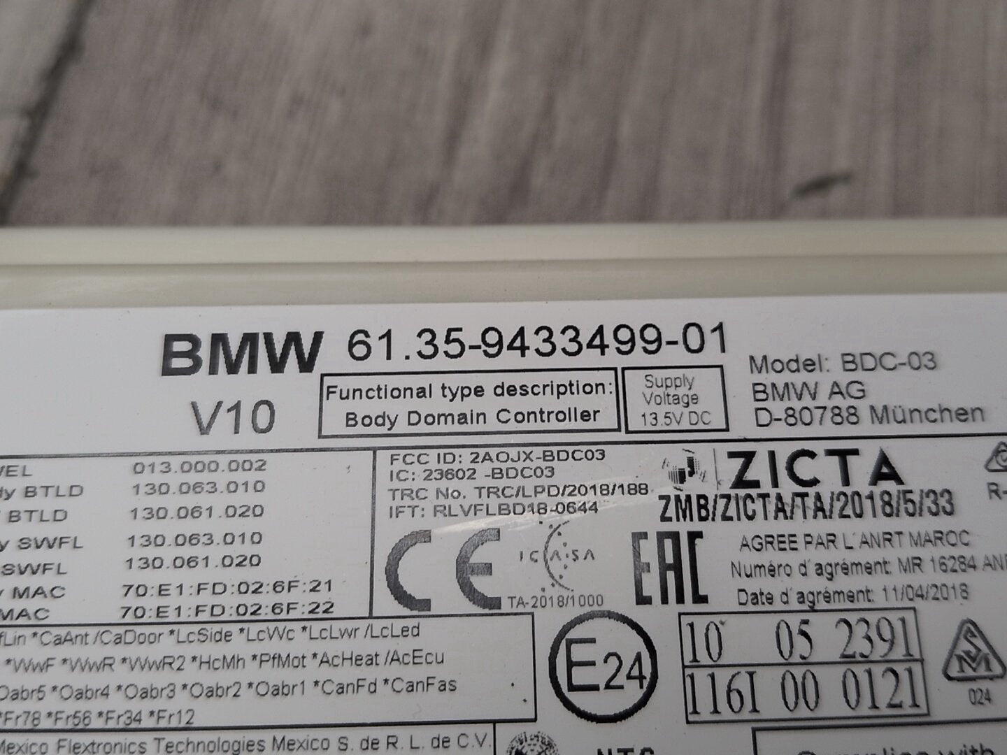 2019 - 2026 BMW X5 G05 Bdc Body Domain Fem Control Module 9433499 N63B44M3