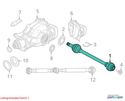 2019-2026 BMW X5 G05 Rear Right Passenger Half Shaft Output CV Axle 8487518 OEM