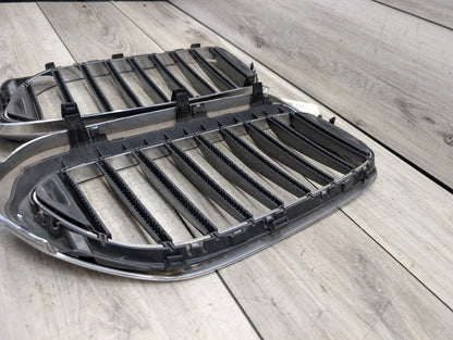 17-20 OEM BMW G30 530 540 Front Bumper Upper Kidney Grille Pair SET