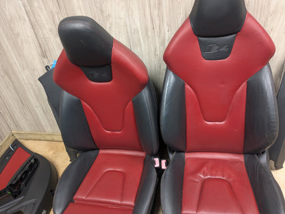09-16 OEM Audi B8 A4 S4 Front Rear Left Right Interior Seat Door Panel BLACK RED