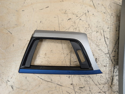 OEM BMW F30 F32 F36 Center Console Dash Door Interior Trim Aluminum Hexagon SET