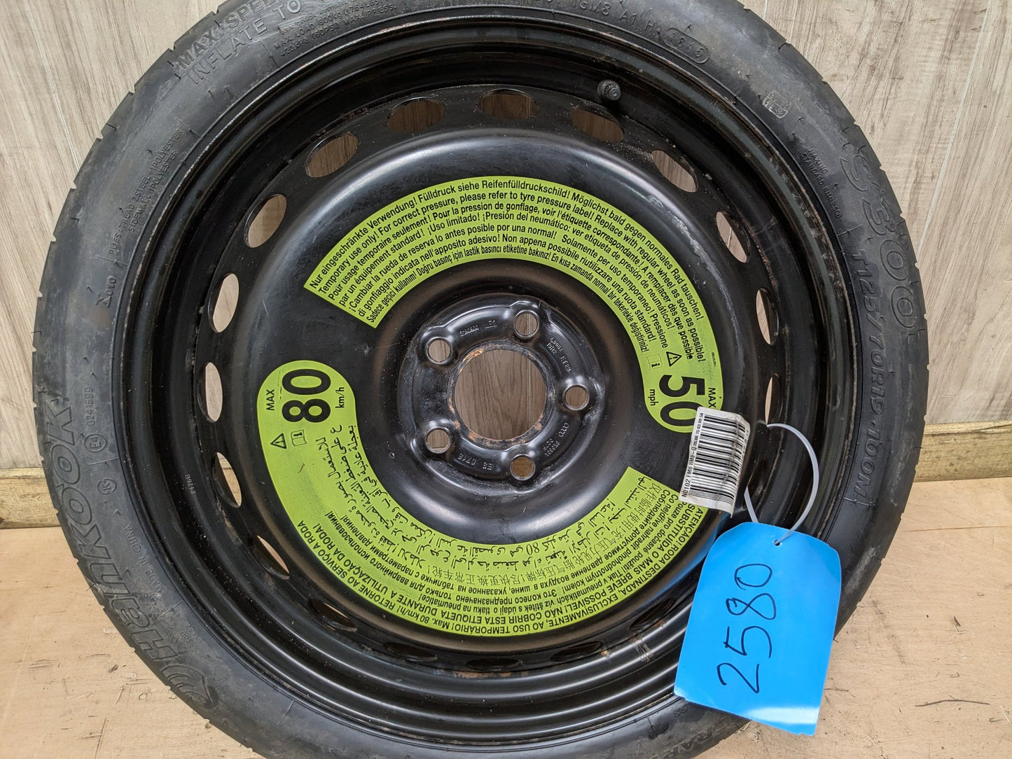 2013 - 2017 Audi S5 8T Emergency Spare Wheel Rim Tire 8T074303828128L4 CTUB