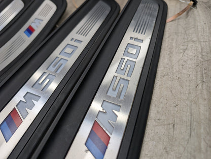 2017-2023 BMW M550i xDrive G30 Front Rear Left Right Scuff Plate Door Sill SET 8064905