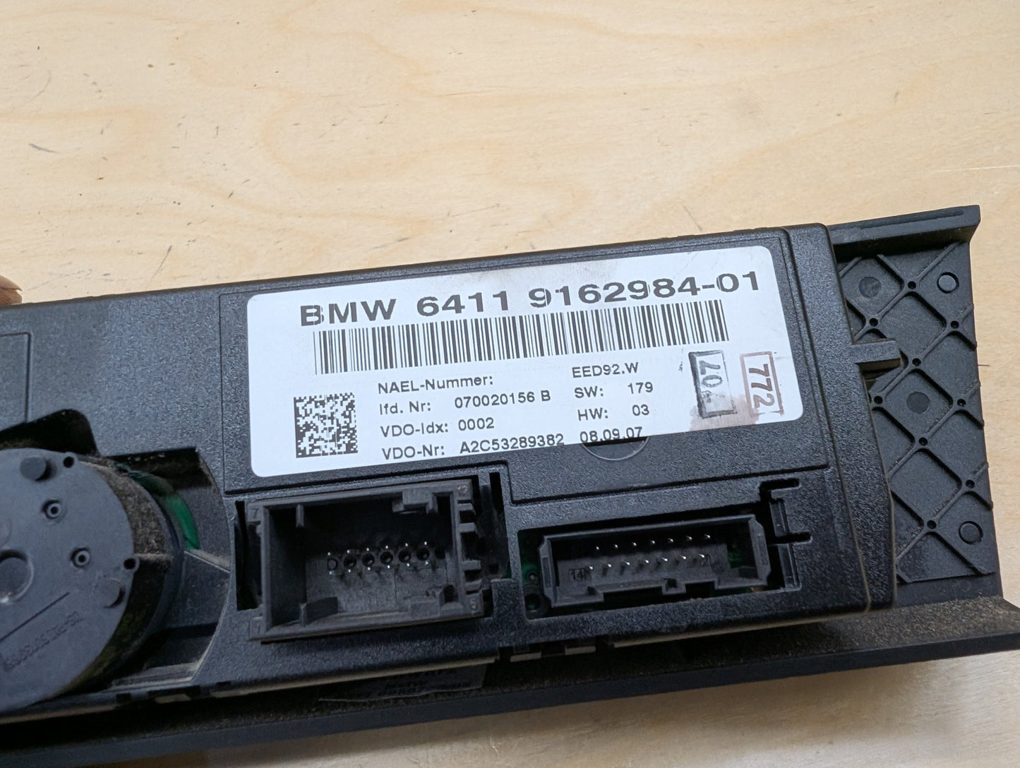 2007-2013 BMW 335i E93 Front AC Heater Climate Control Switch 9162984