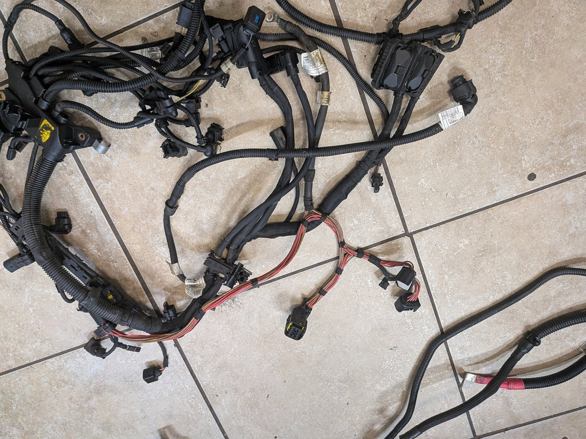 2015-2018 BMW F85 X5 S63B44T2 Engine Motor Transmission Wiring Wire Harness SET 7646837