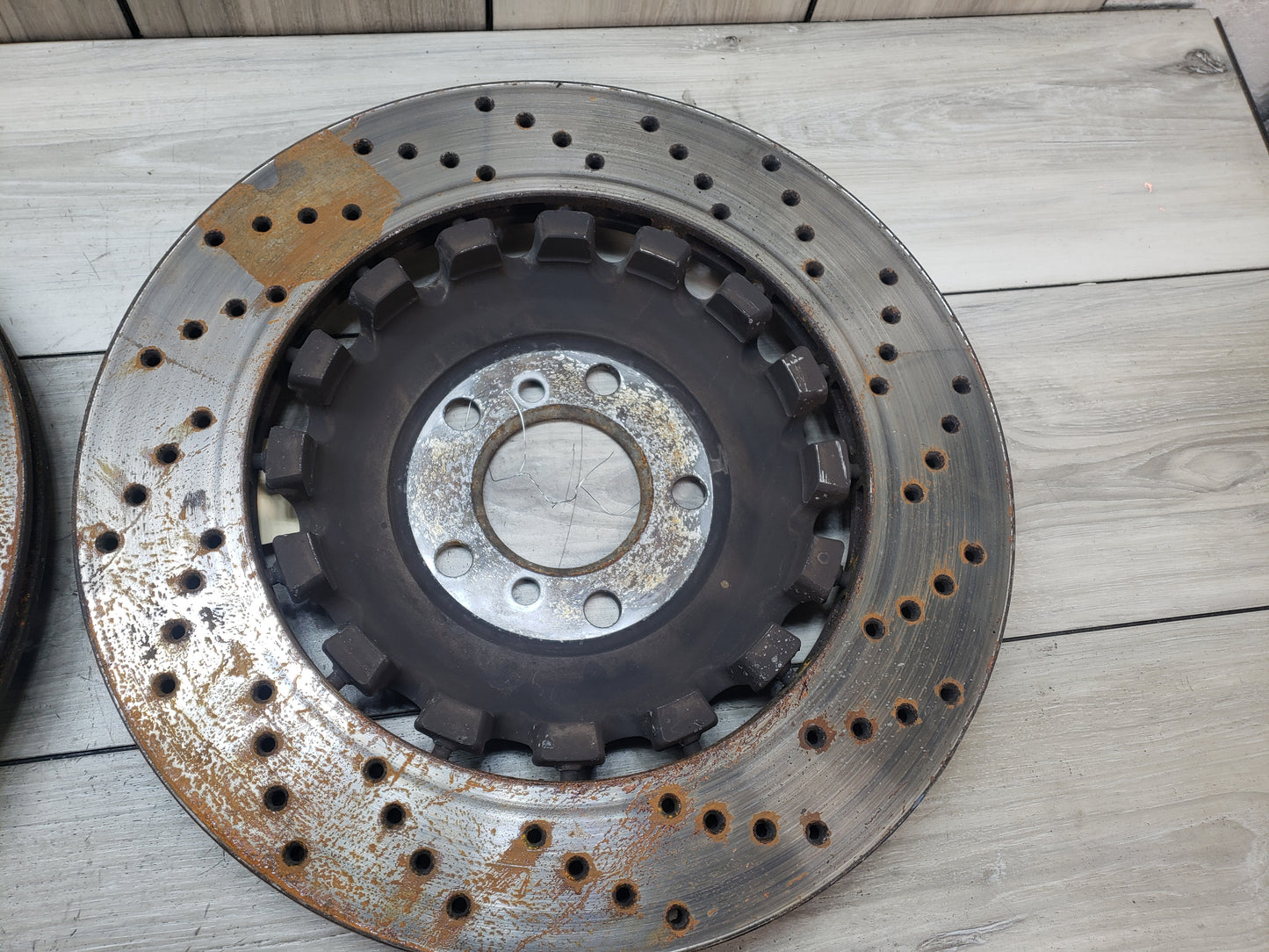 BMW 11-13 F10 M5 Rear Left Right Brake Disc Rotors Pair Set (2) Pre LCI