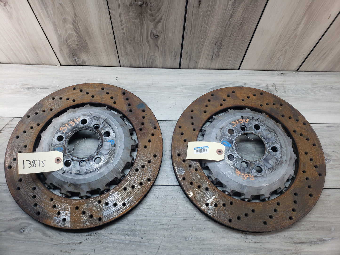 BMW 11-13 F10 M5 Rear Left Right Brake Disc Rotors Pair Set (2) Pre LCI