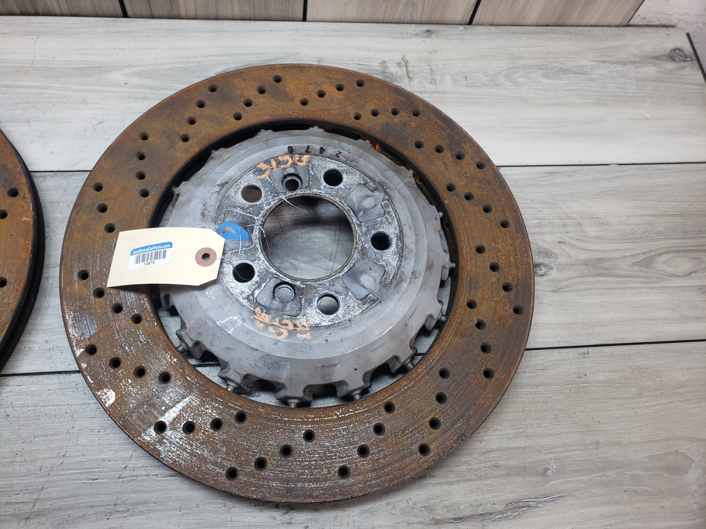 BMW 11-13 F10 M5 Rear Left Right Brake Disc Rotors Pair Set (2) Pre LCI