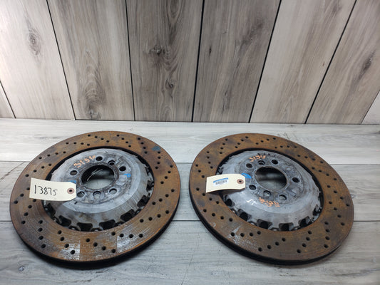 BMW 11-13 F10 M5 Rear Left Right Brake Disc Rotors Pair Set (2) Pre LCI