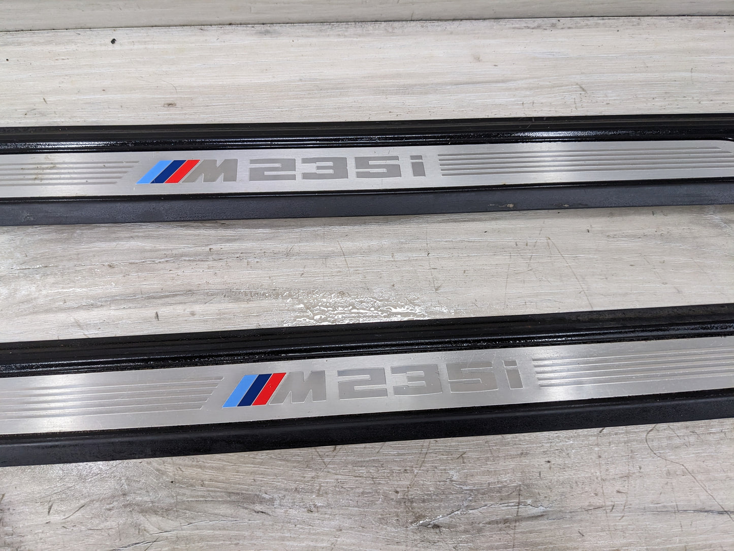 14-16 OEM BMW F22 M235 Pair Front Door Sills M SPORT Scuff Plate Trim SET